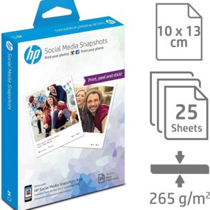 HP SOCIAL MEDIA SNAPSHOTS (25 STICKY PHOTO SHEETS)